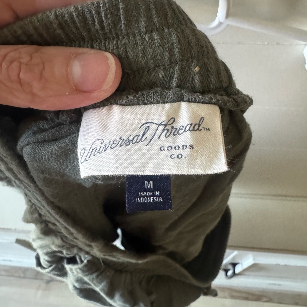 Universal Thread Olive Green Drawstring Linen-Ble… - image 3